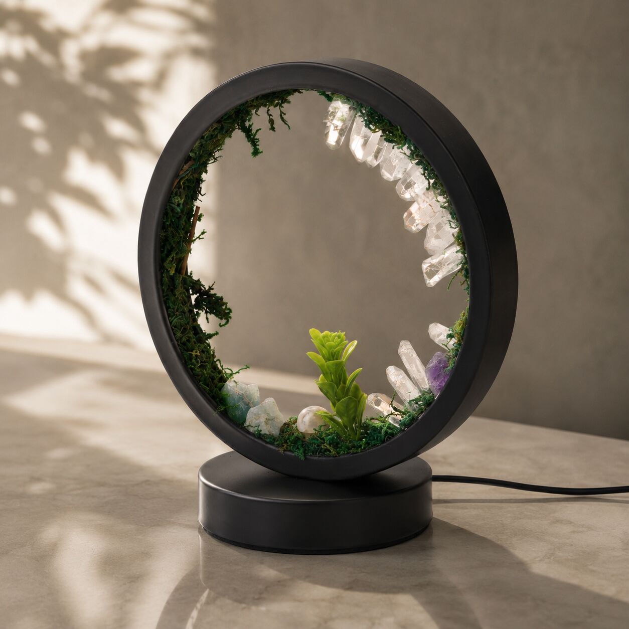 Natürliche Quarzwald-LED-Lampe