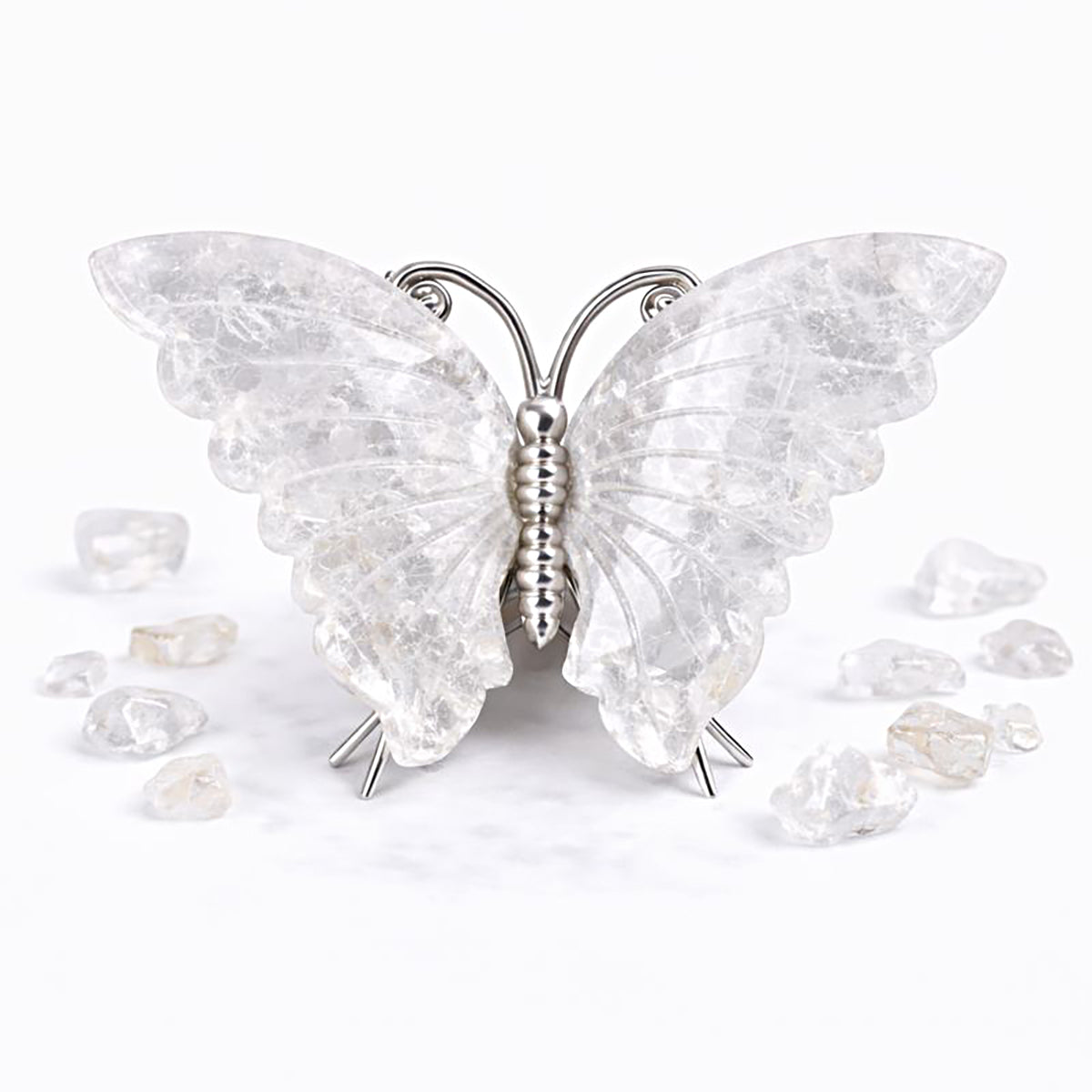 Crystal Butterfly Carvings with Healing Stones