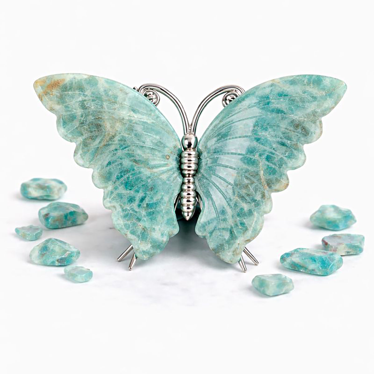 Crystal Butterfly Carvings with Healing Stones