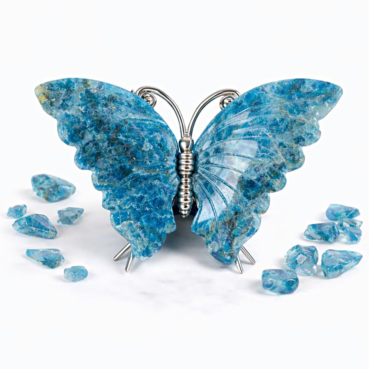 Crystal Butterfly Carvings with Healing Stones
