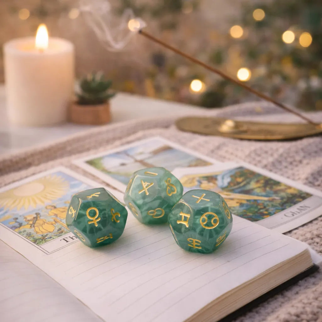 Astrological Gemstone Dice Set - Align Your Energy with Every Roll