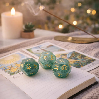 Astrological Gemstone Dice Set - Align Your Energy with Every Roll