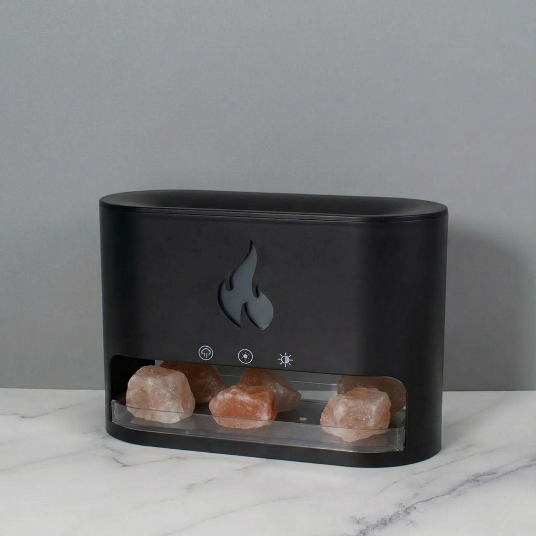 Himalayan Salt Fireplace Humidifier Lamp