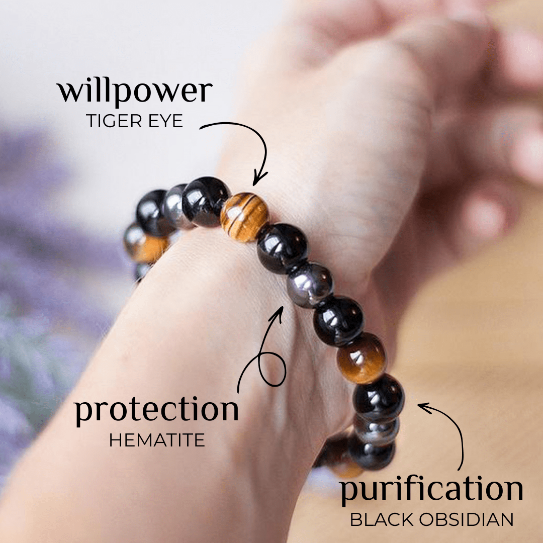 Bracelet de protection triple pierre 