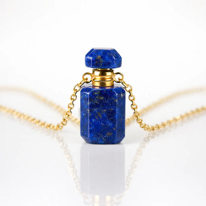 Engraved Gemstone Perfume Bottle Pendant — Embrace the Scent of Spiritual Energy