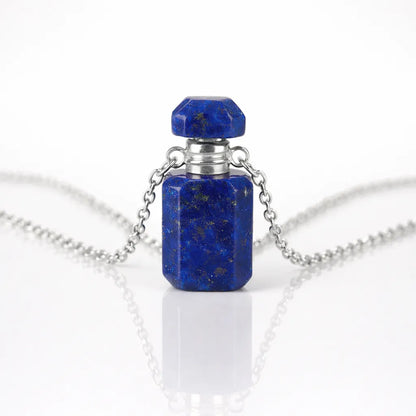 Engraved Gemstone Perfume Bottle Pendant — Embrace the Scent of Spiritual Energy