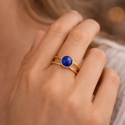 Adjustable Natural Gemstone Ring — Elegant Crystal Energy Jewelry