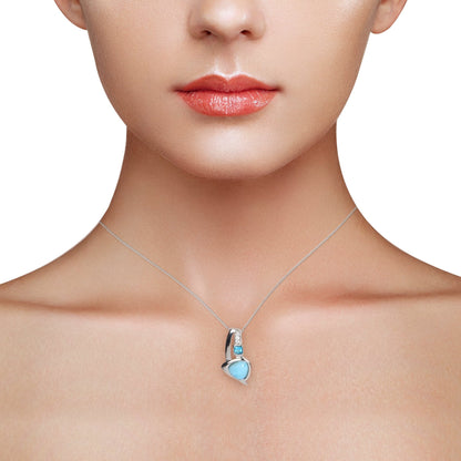 Larimar Trinity Halskette 