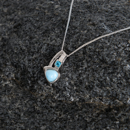 Larimar Trinity Halskette 