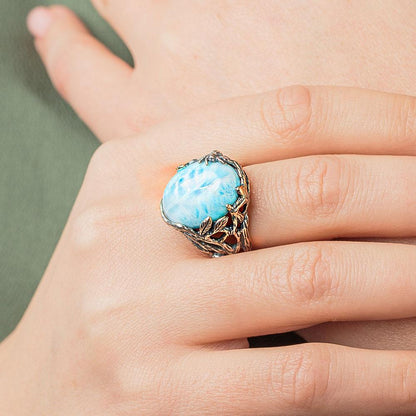 Transmitting Larimar Ring