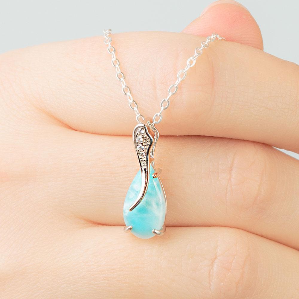 Larimar Water Drop Pendant