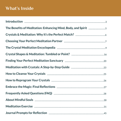 Meditation mit Kristallen: Druckbare Anleitung und Arbeitsbuch