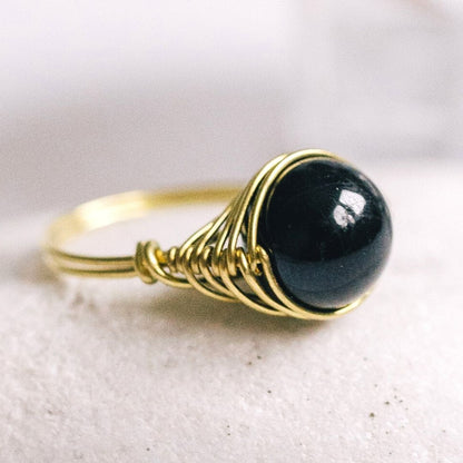 Natural Black Tourmaline Ring