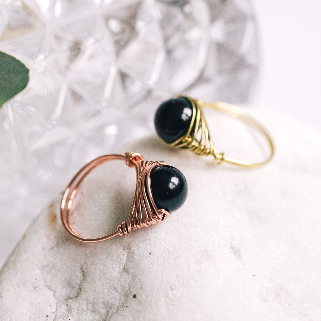 Natural Black Tourmaline Ring