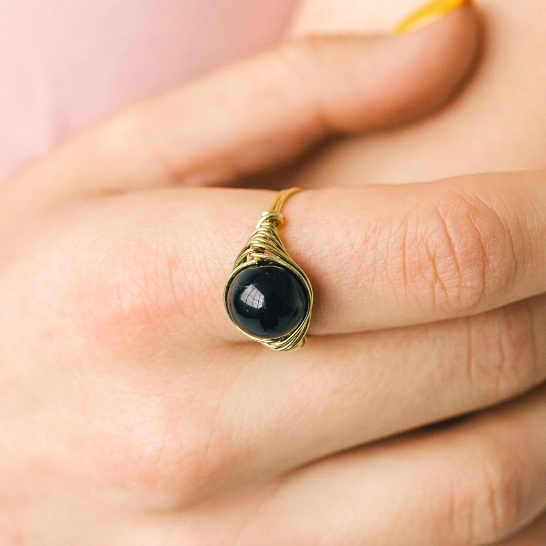 Natural Black Tourmaline Ring