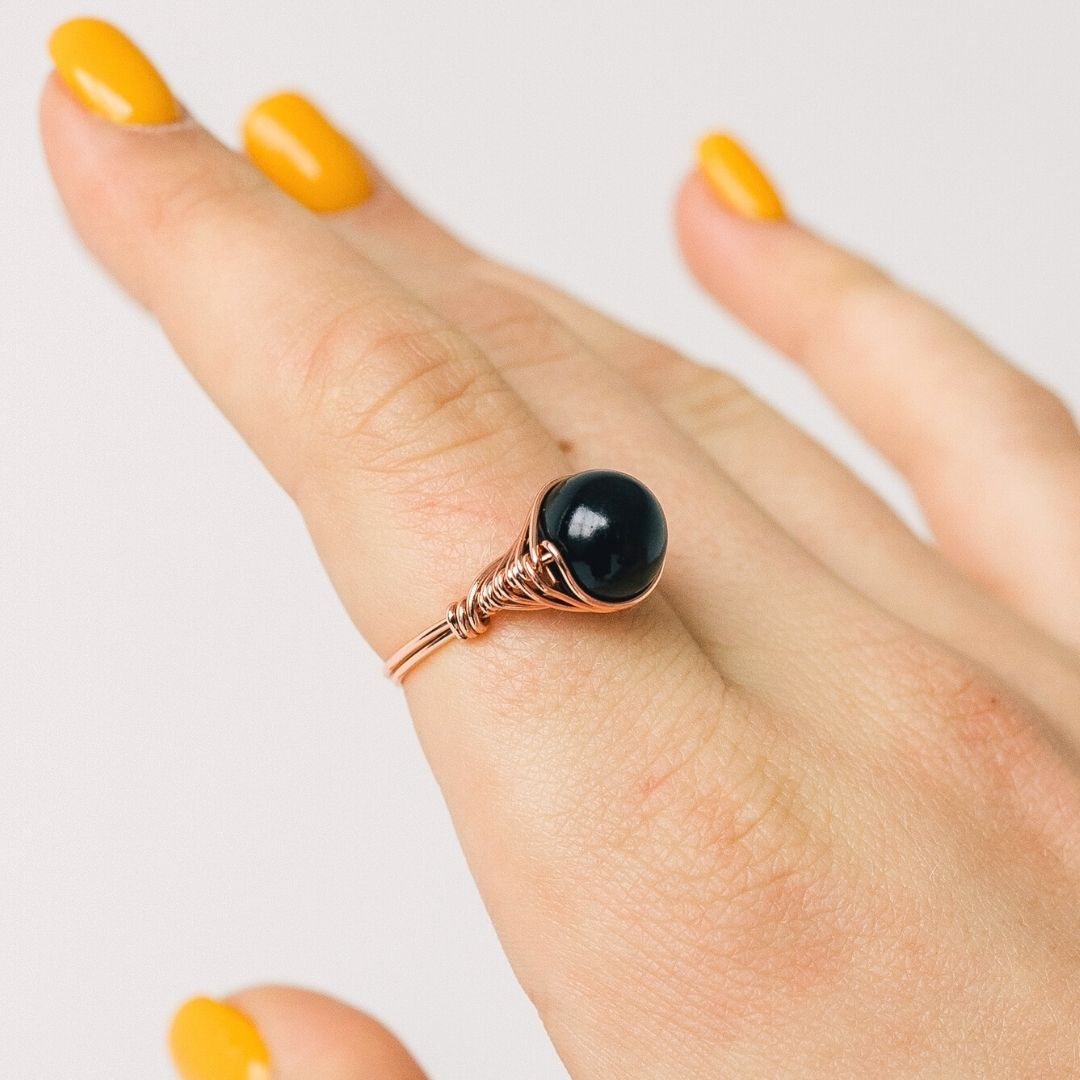 Natural Black Tourmaline Ring