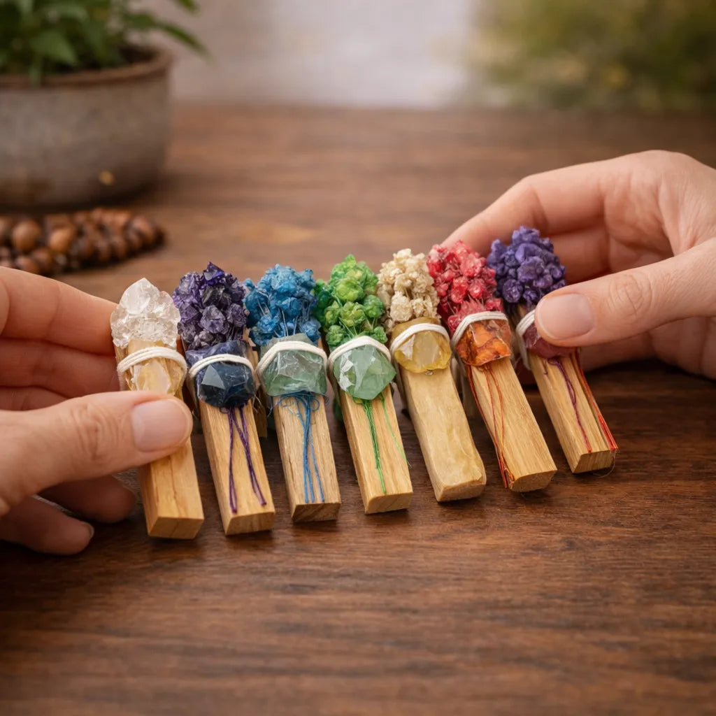 Palo Santo & Chakra Crystal Set — Energy Cleansing & Spiritual Harmony