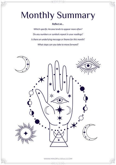 Journal de tarot imprimable : tirages, tirages et plus encore