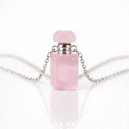 Engraved Gemstone Perfume Bottle Pendant — Embrace the Scent of Spiritual Energy