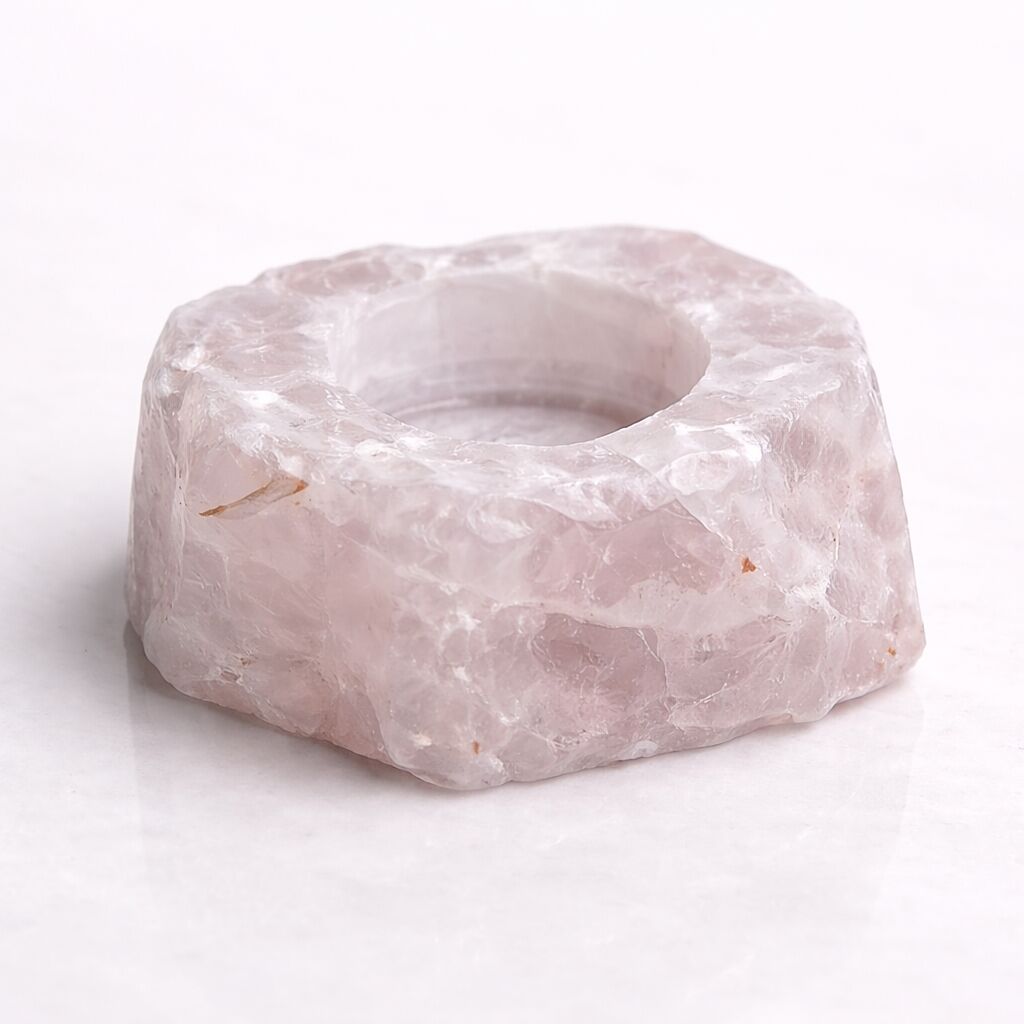 Healing Crystal Tea Light Candle Holder — Natural Stone Light for Ambience & Calm