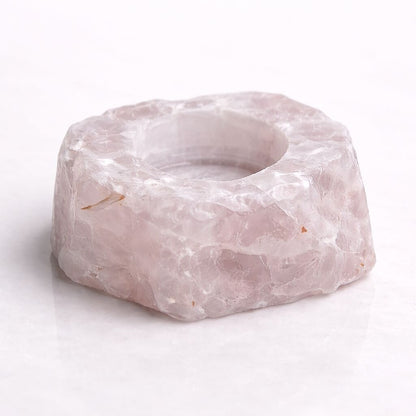 Healing Crystal Tea Light Candle Holder — Natural Stone Light for Ambience & Calm