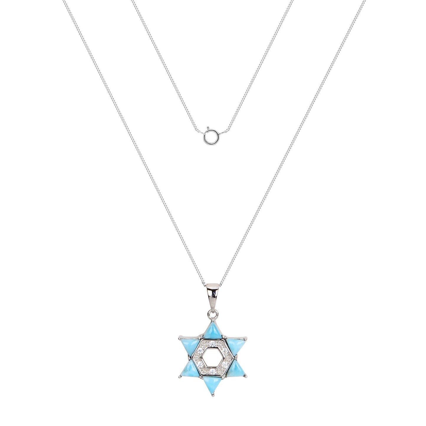 Star-Shaped Larimar Stone Necklace
