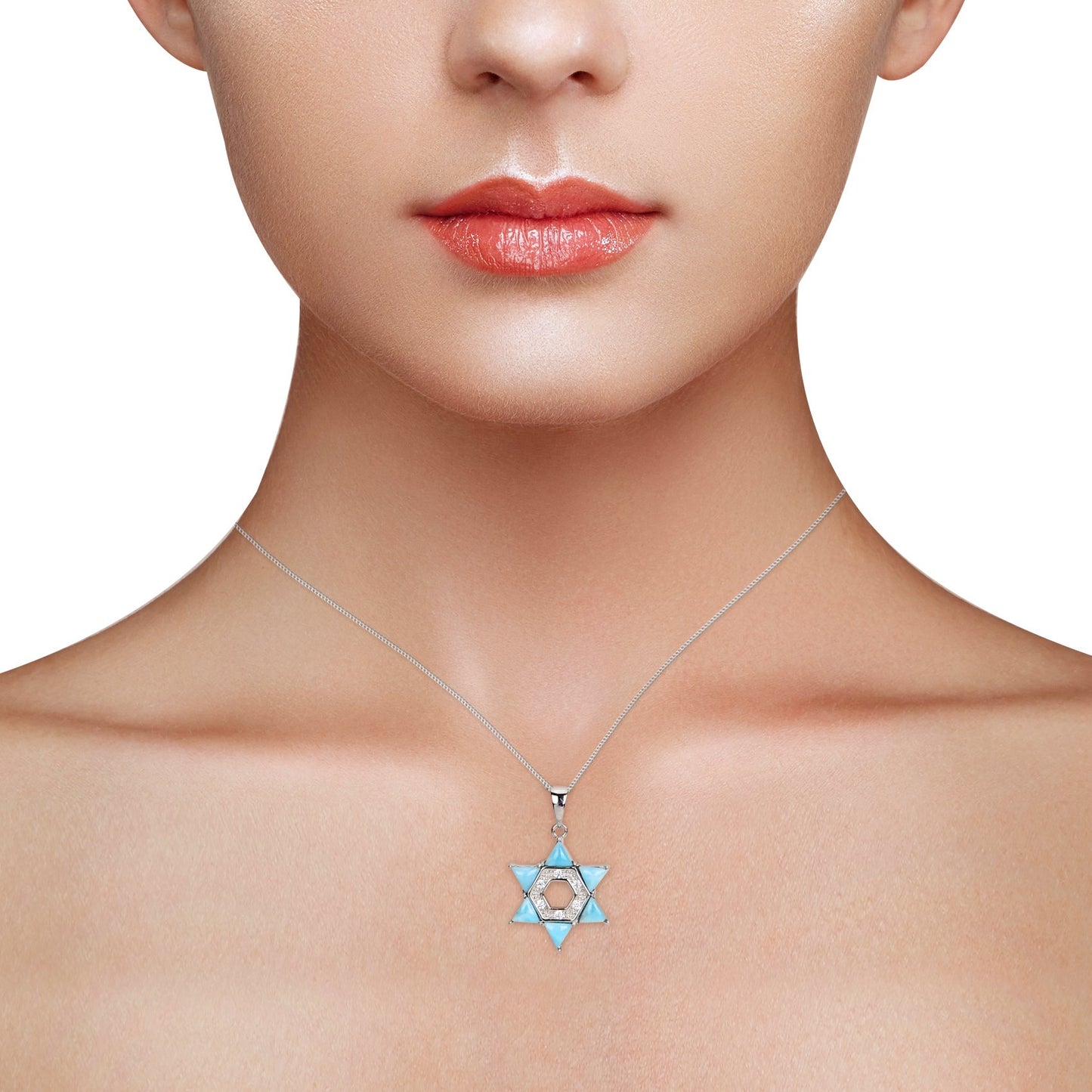 Star-Shaped Larimar Stone Necklace
