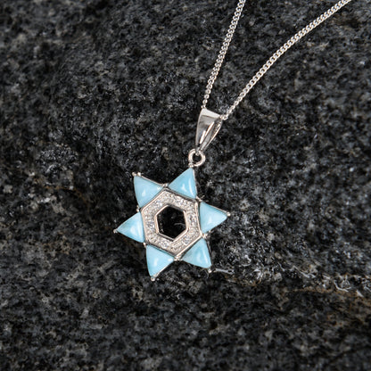 Star-Shaped Larimar Stone Necklace