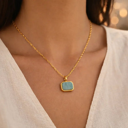 Elegant Amazonite Pendant Necklace — Balance Your Energy with Natural Beauty