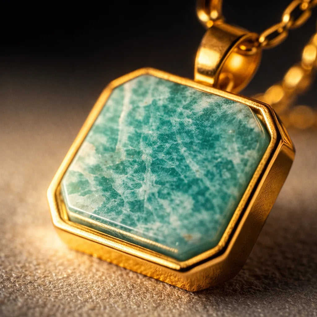 Elegant Amazonite Pendant Necklace — Balance Your Energy with Natural Beauty