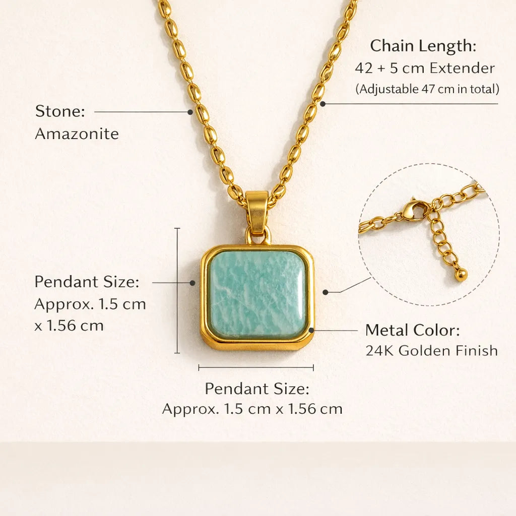 Elegant Amazonite Pendant Necklace — Balance Your Energy with Natural Beauty