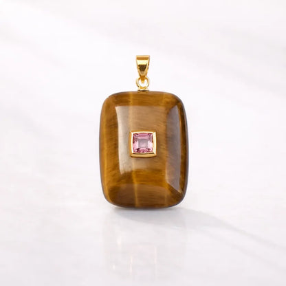 Gold‑Plated Crystal Chakra Pendant — Natural Stone Energy Jewelry