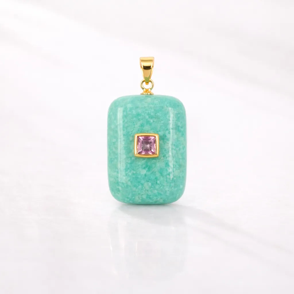 Gold‑Plated Crystal Chakra Pendant — Natural Stone Energy Jewelry