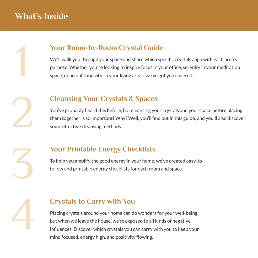 Guide Crystal pièce par pièce : numérique et imprimable
