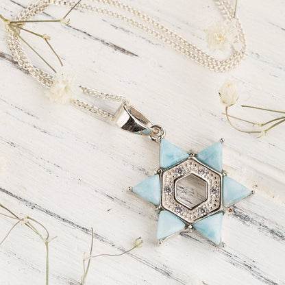 Star-Shaped Larimar Stone Necklace