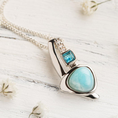 Larimar Trinity Halskette 