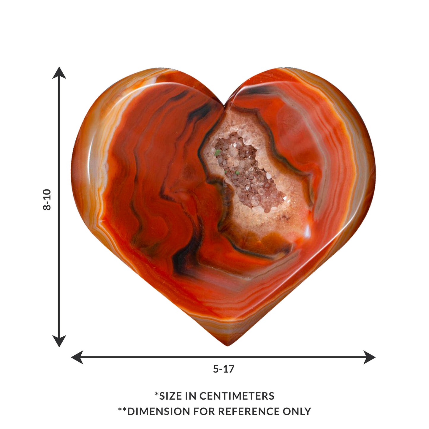 Carnelian Crystal Heart Cluster