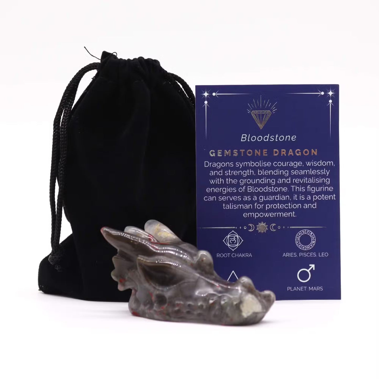 Gemstone Dragon Head & Buddha Figurines – Symbolic Energy for Your Space