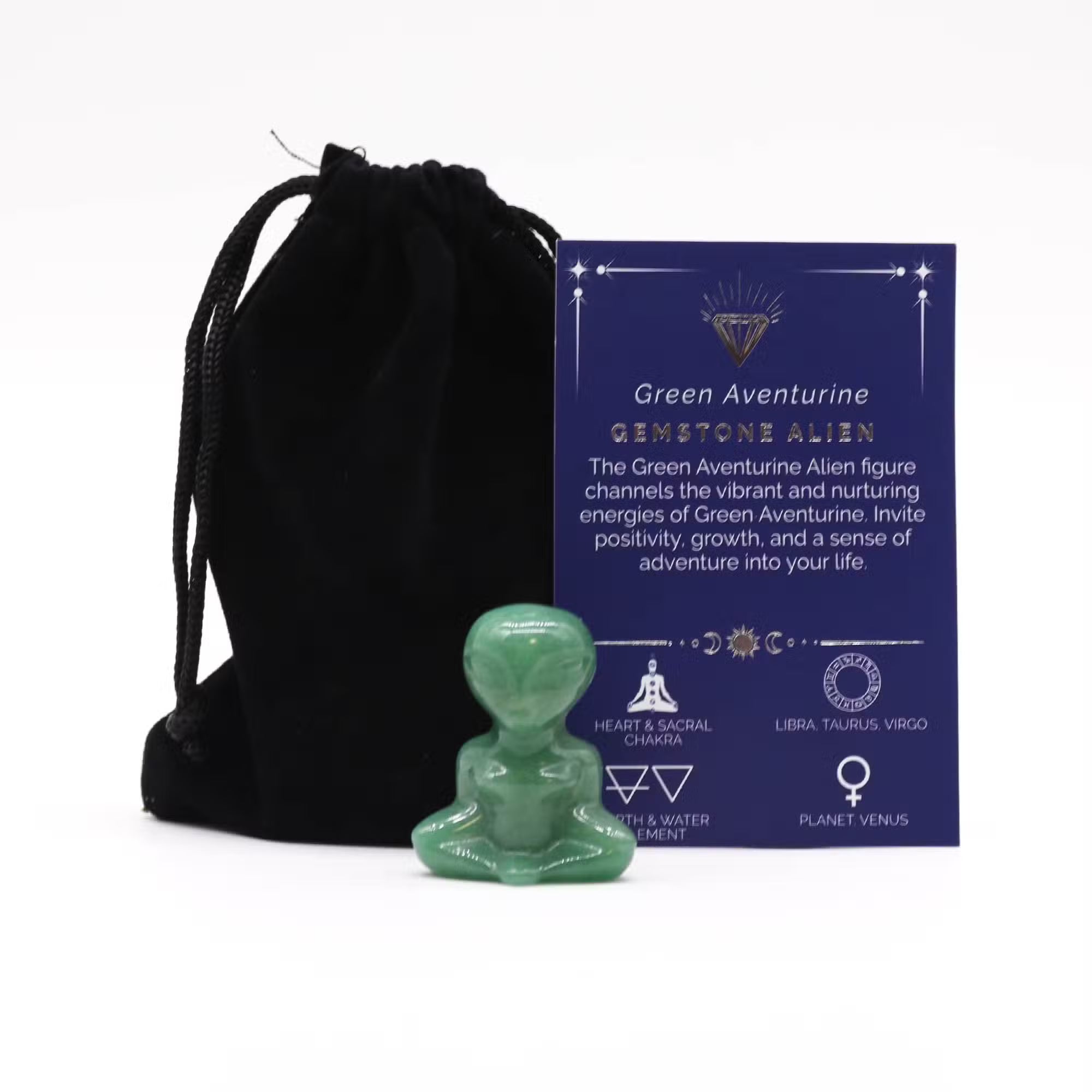 Gemstone Alien Figurine – Curious Energy, Cosmic Charm