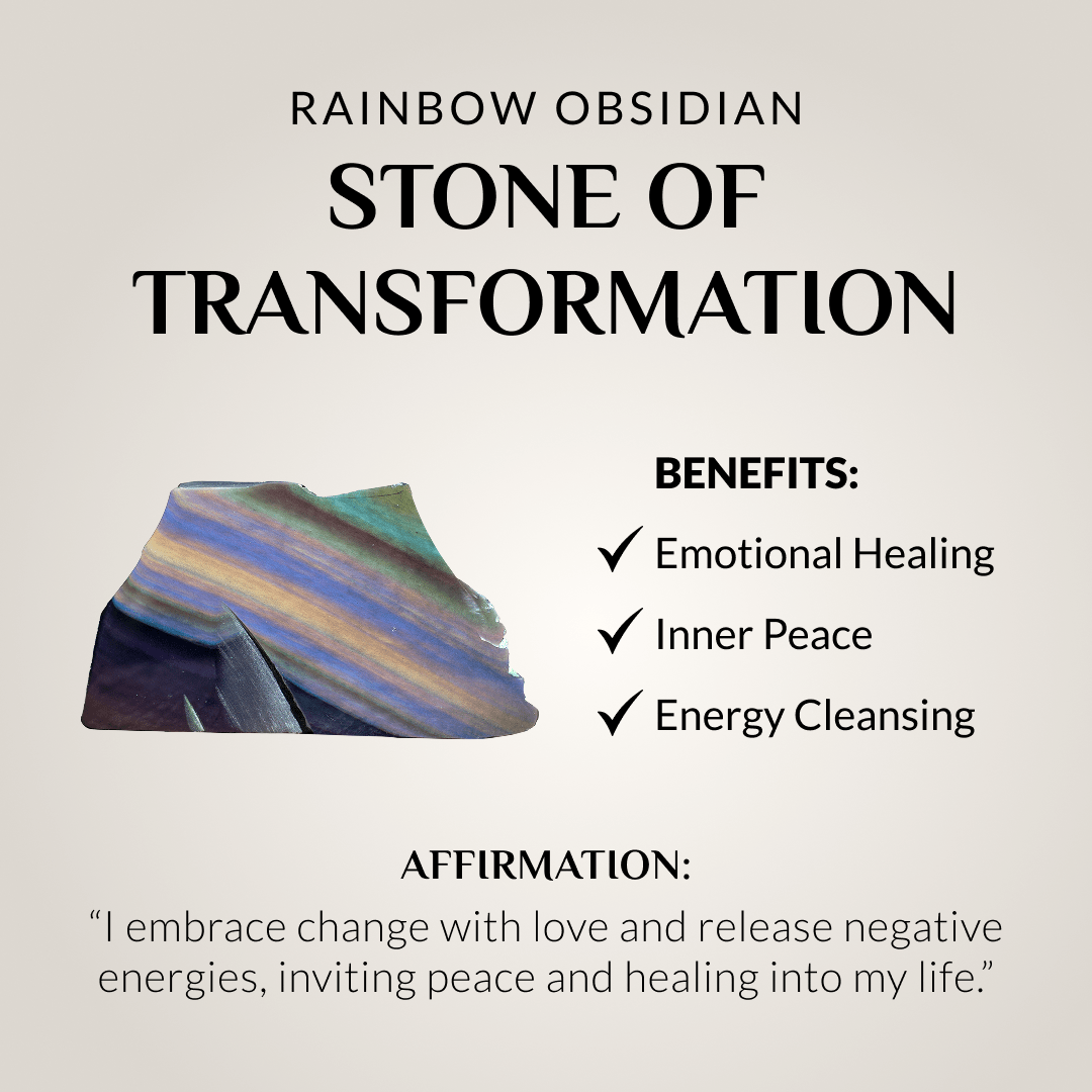 Bracelet anti-stress en obsidienne arc-en-ciel