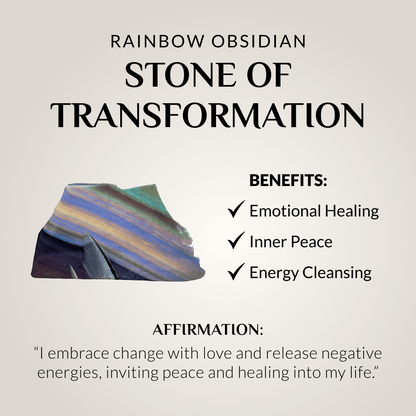 Bracelet anti-stress en obsidienne arc-en-ciel