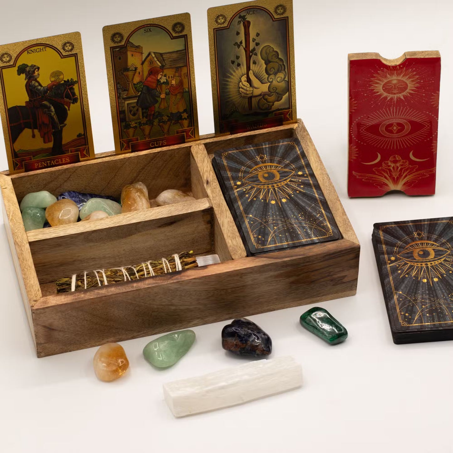 Wooden Tarot Box with Card Holder – Organised, Sacred & Timeless