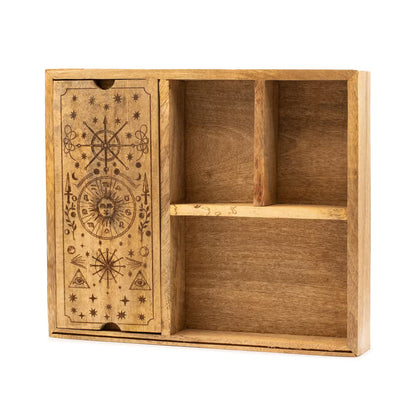 Wooden Tarot Box with Card Holder – Organised, Sacred & Timeless