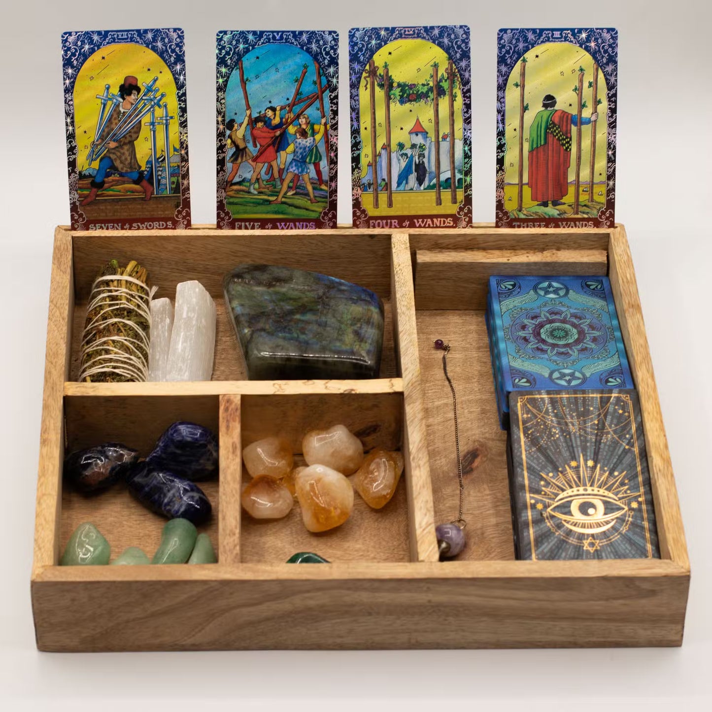 Wooden Tarot Box with Card Holder – Organised, Sacred & Timeless