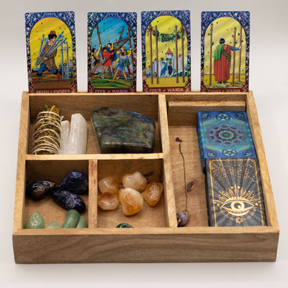 Wooden Tarot Box with Card Holder – Organised, Sacred & Timeless
