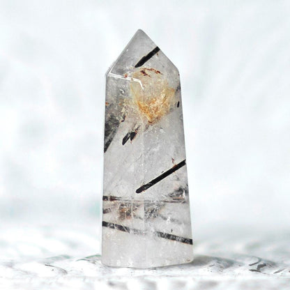 Tourmalinated Quartz Crystal Point