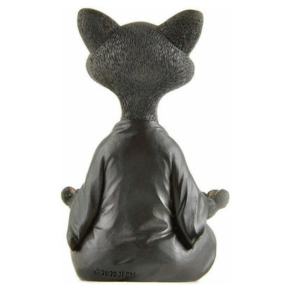 Black Zen Cat Meditation Statue