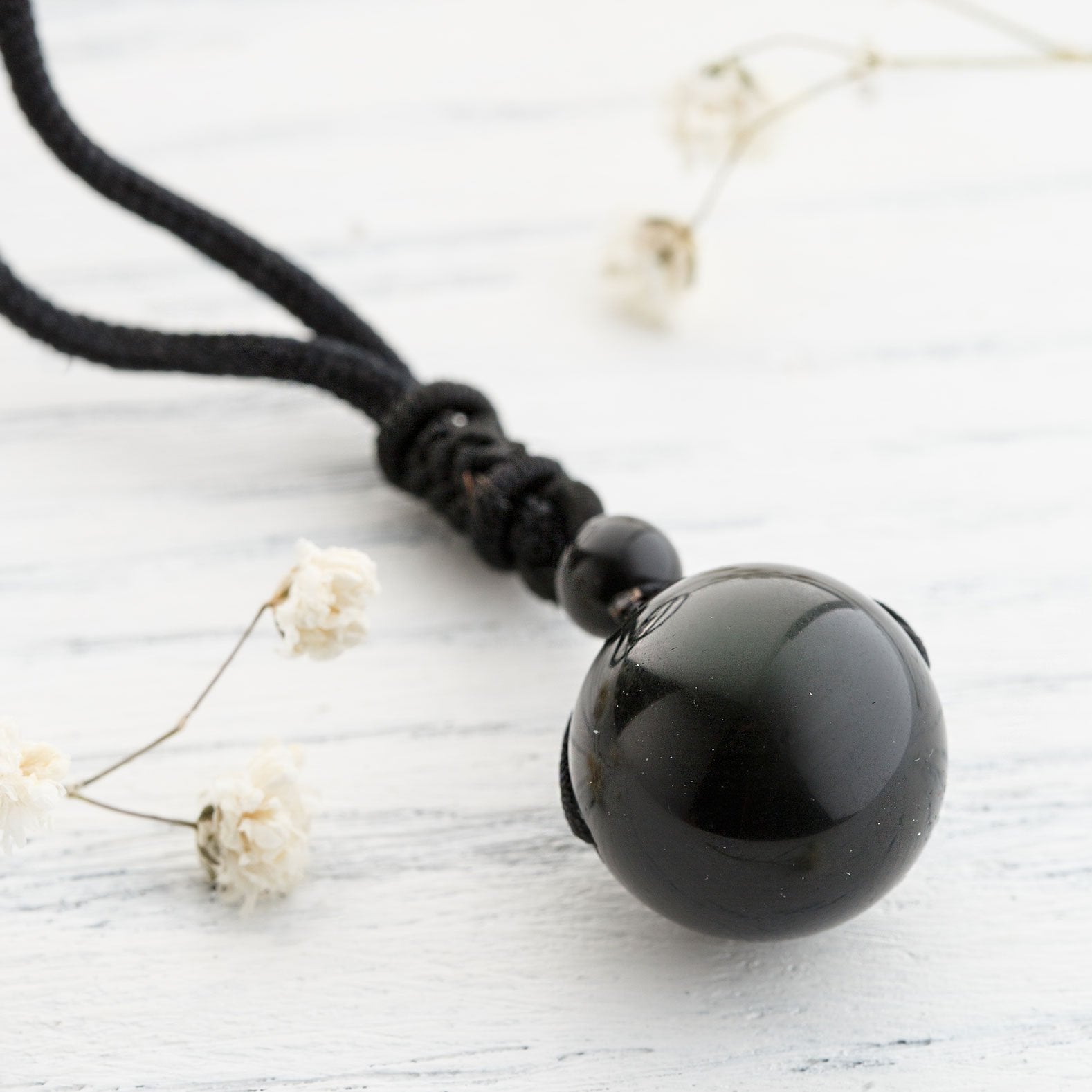 Obsidianstein-Halskette - GRATISGESCHENK