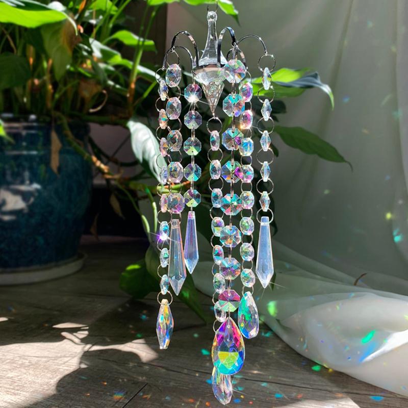 Crystal Glass Prism Wind Chime - Home Decoration