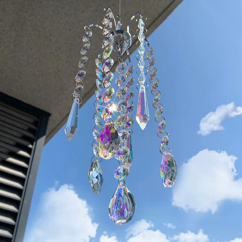 Crystal Glass Prism Wind Chime - Home Decoration